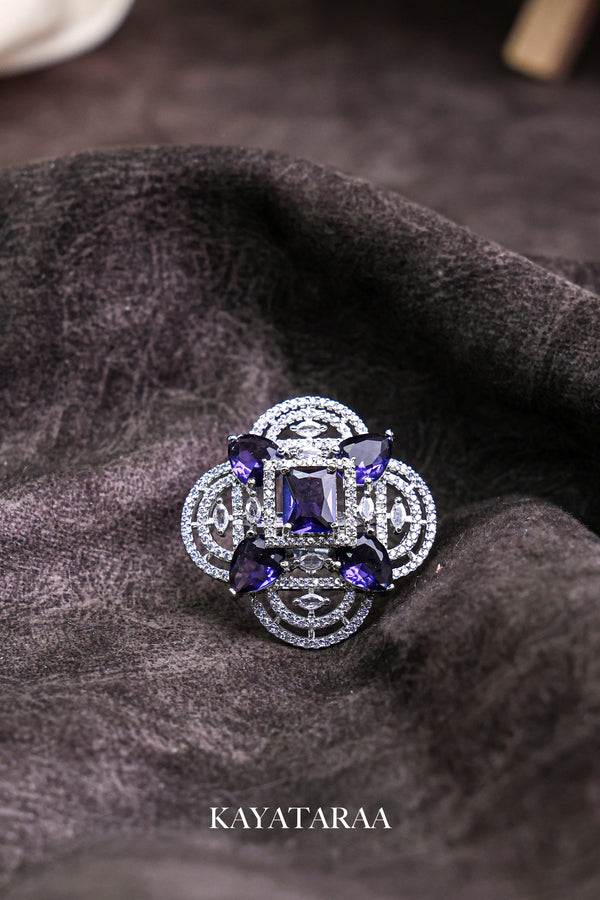 Amethyst Quatrefoil Cocktail Ring