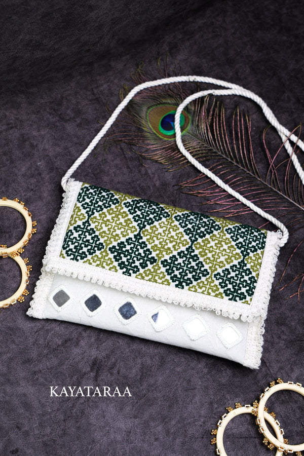 Green Geometric Mirror Sling