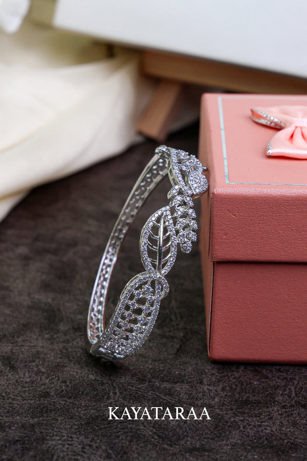 Crystal Leaf Twin-Band Bracelet