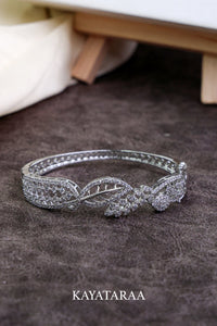 Crystal Leaf Twin-Band Bracelet