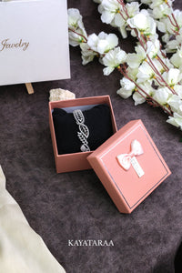 Crystal Leaf Twin-Band Bracelet
