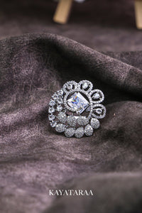 Emerald-Cut Halo Cocktail Ring