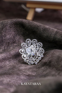 Pear Solitaire Halo Ring