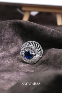 Sapphire Peacock Statement Ring