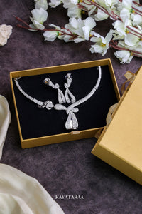 Ribbon Bow Statement Necklace Set