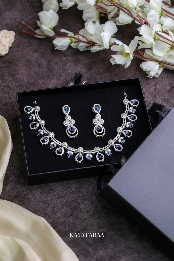 Royal Sapphire Drop Necklace Set