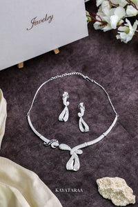 Ribbon Bow Statement Necklace Set