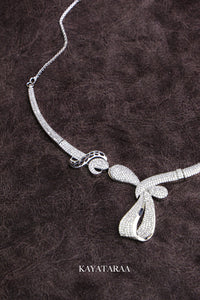Ribbon Bow Statement Necklace Set