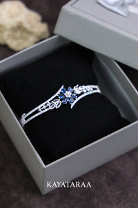 Sapphire Bloom Silver Bracelet