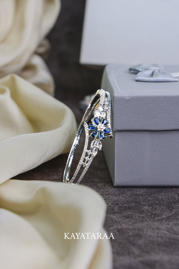 Sapphire Bloom Silver Bracelet