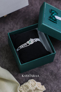 Emerald Leaf Silver Cuff