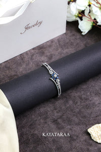 Sapphire Bloom Silver Bracelet