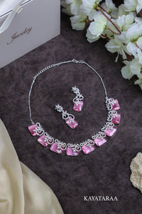 Pink Quartz Statement Necklace Set