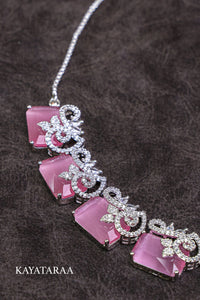 Pink Quartz Statement Necklace Set