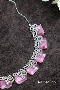 Pink Quartz Statement Necklace Set