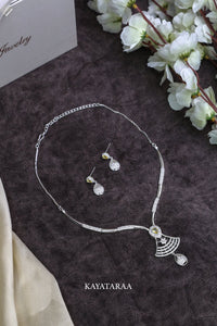Yellow Topaz Fan Necklace Set