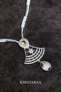 Yellow Topaz Fan Necklace Set