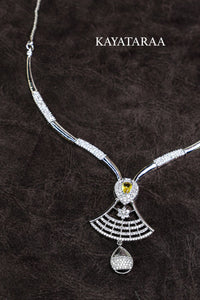 Yellow Topaz Fan Necklace Set