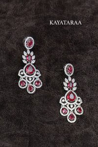 Ruby Cascade Bridal Necklace Set