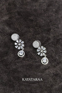 Pavé Bloom Teardrop Earrings