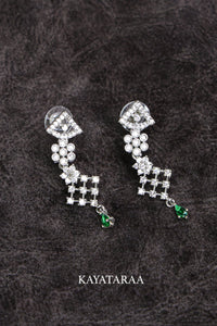 Lattice Drop Emerald Earrings