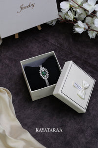 Emerald Bloom Silver Bracelet