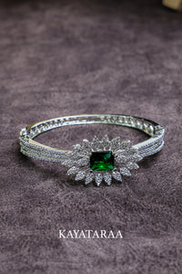 Emerald Bloom Silver Bracelet