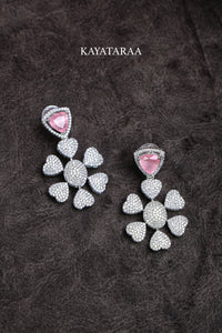 Pink Quartz Triangle Necklace Set
