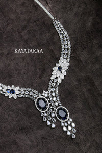 Sapphire Floral Bridal Necklace Set
