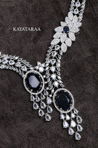 Sapphire Floral Bridal Necklace Set