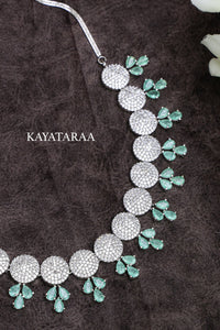 Turquoise Disc Drop Necklace Set