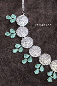 Turquoise Disc Drop Necklace Set