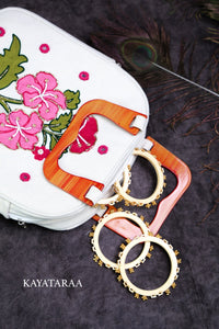 Hibiscus Resin-Handle Top Bag