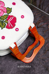 Hibiscus Resin-Handle Top Bag