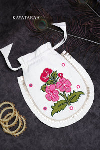 Hibiscus Embroidered Potli
