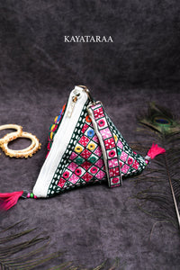 Kutchi Mirror Pyramid Pouch