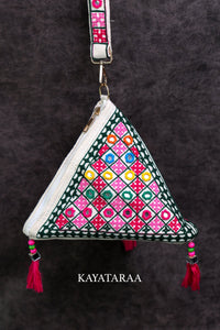 Kutchi Mirror Pyramid Pouch