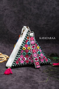 Kutchi Mirror Pyramid Pouch