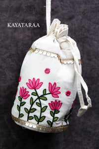 Lotus Garden Potli Bag