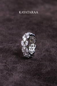 Marquise Eternity Silver Band Ring