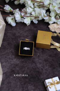 Solitaire Pavé Silver Statement Ring