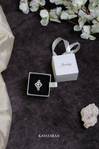 Marquise Crown Cluster Silver Ring