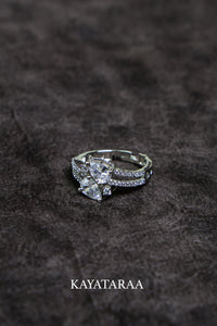 Pear Cluster Silver Statement Ring