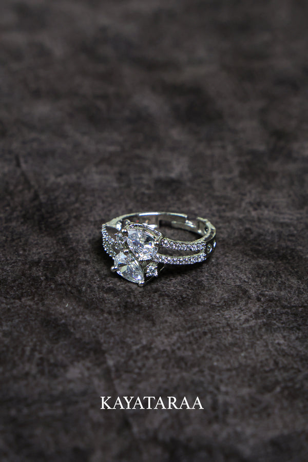 Pear Cluster Silver Statement Ring