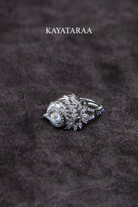 Marquise Cluster Cocktail Silver Ring