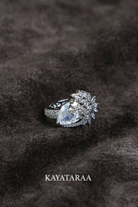 Marquise Cluster Cocktail Silver Ring