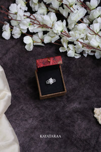 Triple-Band Halo Silver Statement Ring